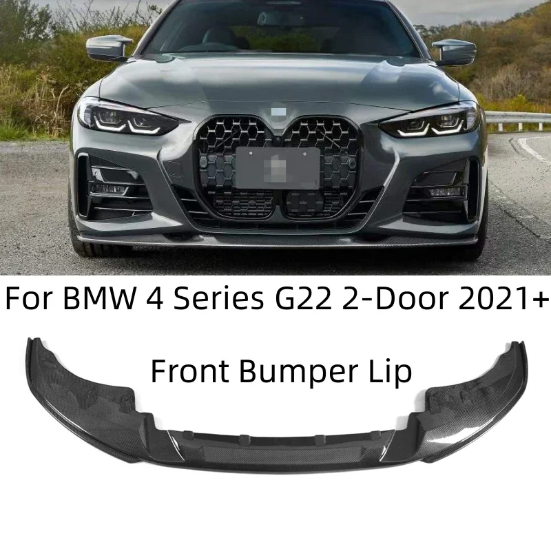 For BMW 4 Series 425i 430i G22 2-Door 2021+Front Bumper  Lip 3D Style Carbon Fiber Look Lower Splitter Blade Accessories