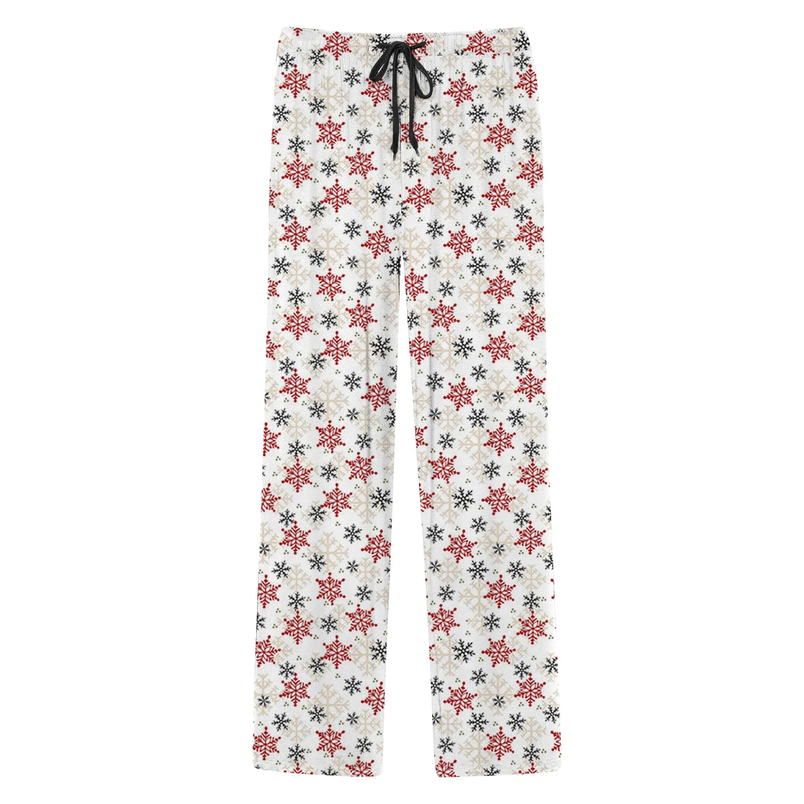 Pantalones de pijama de dibujos animados de Navidad para hombre, ropa de dormir suave para el hogar, con estampado de nieve