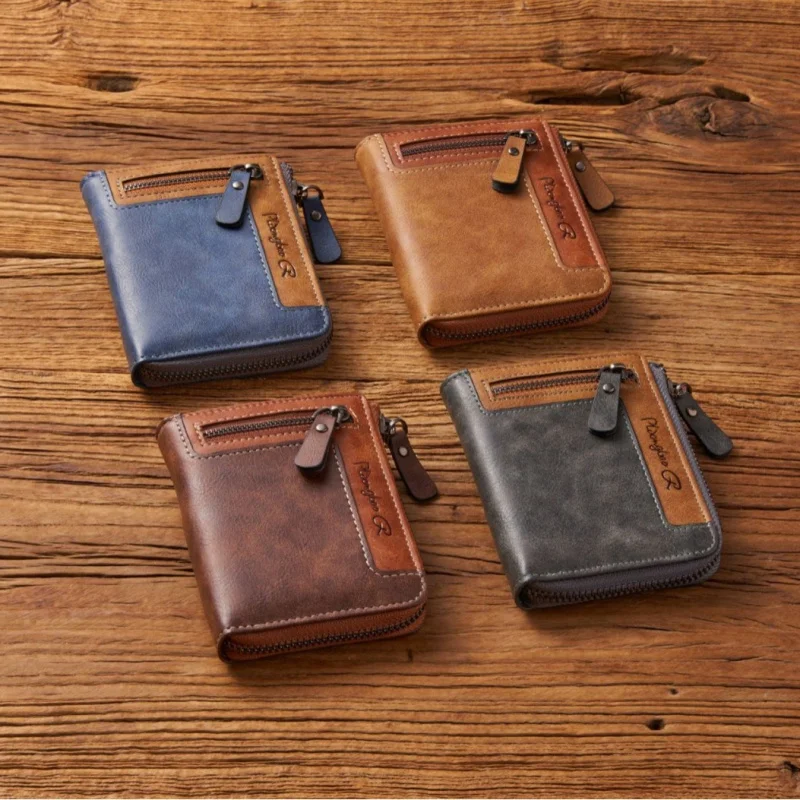 

New Wallet Men's Short Multi-Functional Business Youth Wallet Large Capacity2Folding Wallet in Stock