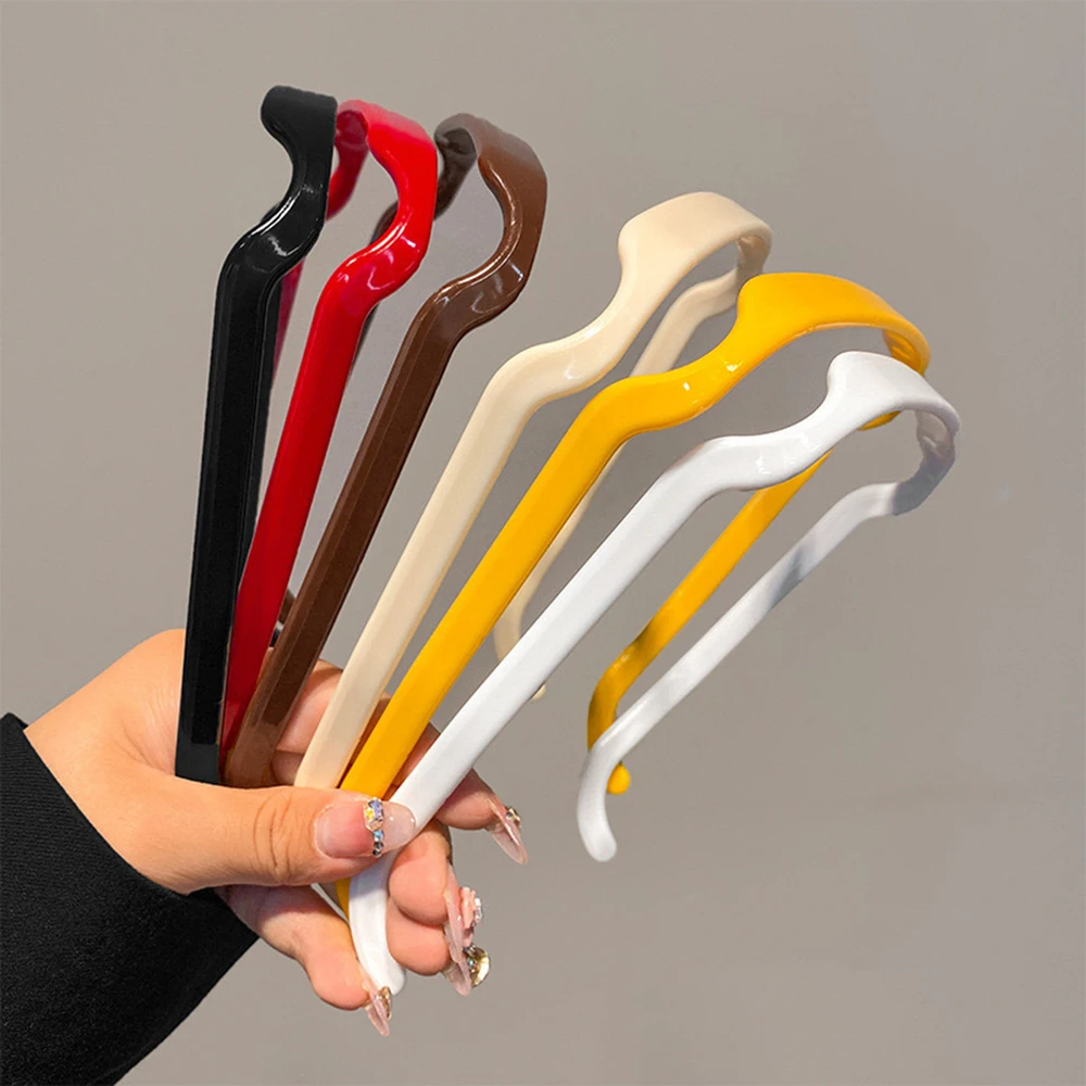 1/3pcs Women Square Glasses Headband Coloful Invisible Fixed Hair Clips Wave Curly Hair Ties Temples Headband Accessories