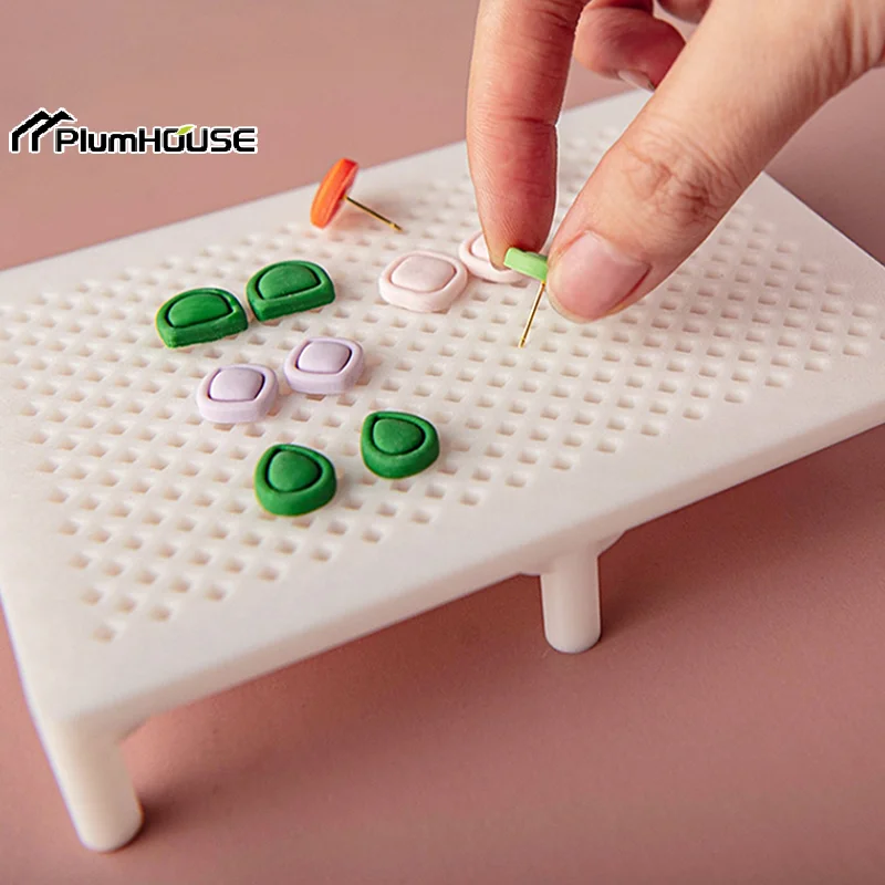 Polymer Clay Earring Fixing Rack Ultraviolet Lamp Pottery Clay Stud Bracket Manual Auxiliary Hole Position Fixing Holder Tool