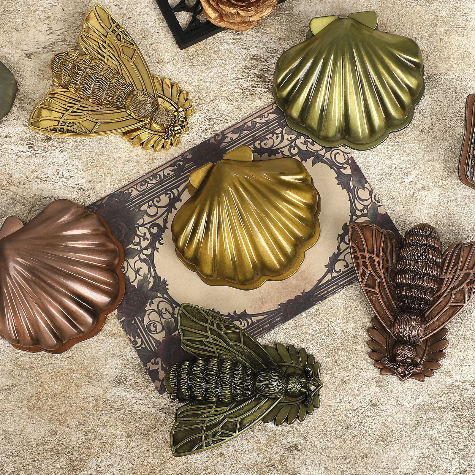 

Винтажный металлический корпус в форме мотылька, пейзажный зажим для справочника, зажим для хранения, креативный DIY материал для журнала, канцелярские принадлежности для коллажа