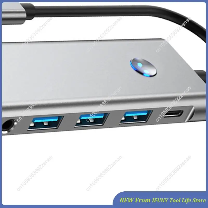 USB Hub To  4K 60Hz Multi-Function Docking Station With Power Supply Type-C One-Click Screen Off For Laptop New