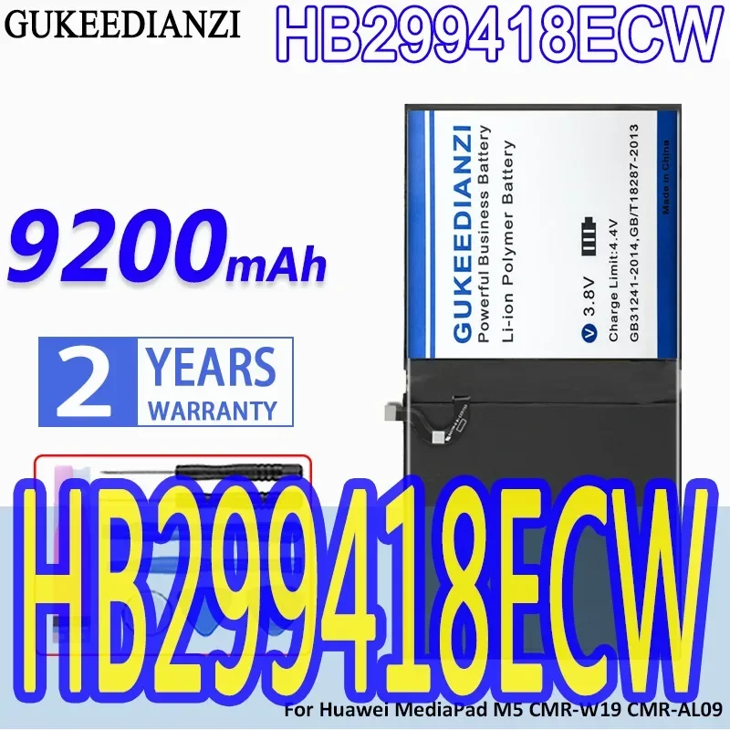 

GUKEEDIANZI New 9200mAh Battery for MediaPad Lite 10 BAH2-W19 M5 Pro 10.8 CMR-W19 CMR-AL09 BAH2-L09 HB299418ECW