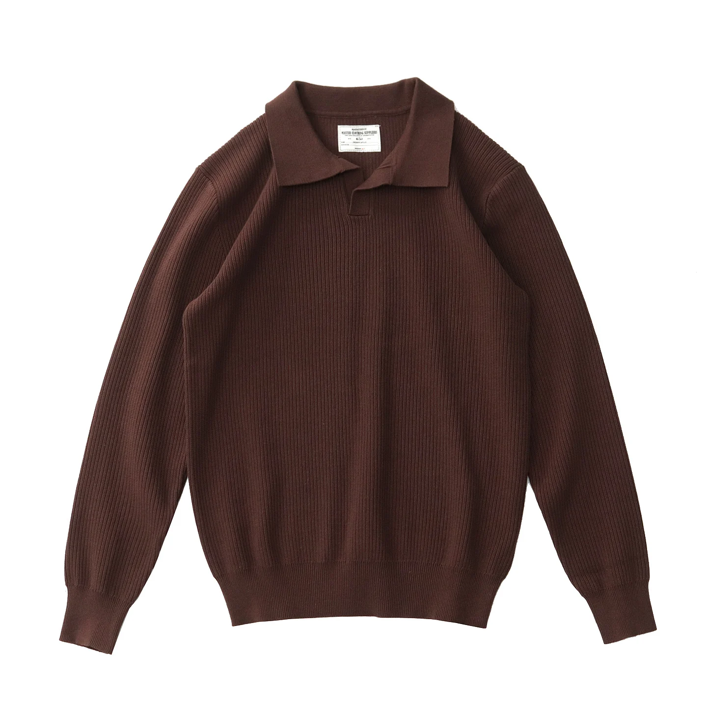 2025 Herfst Nieuwe Britse Vintage Meeuw Kraag Effen Kleur Lange Mouw Trui Heren Trui Losse Mode Casual Knitwear