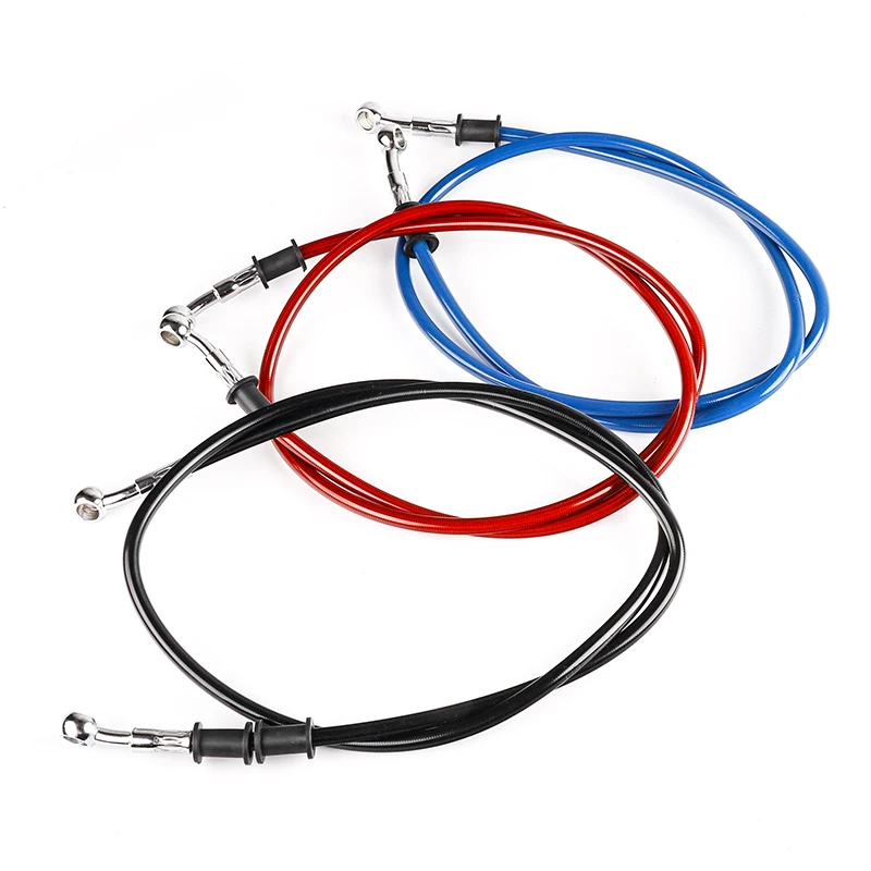 Universal 120cm Red  Motorcycle Brake Clutch Oil Hose Line Pipe Red Hydraulic Reinforced Stainless Steel Braided Hose