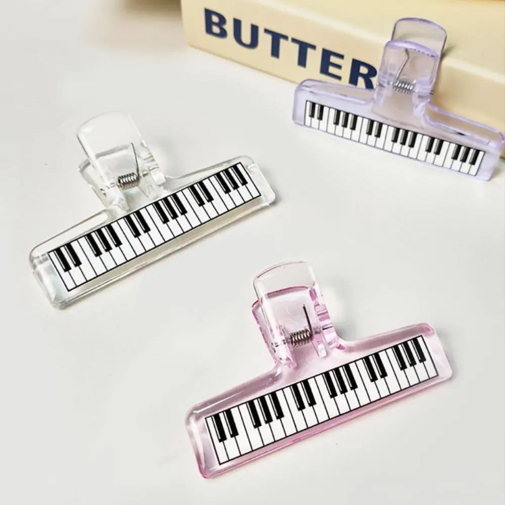 5Pcs Transparent Acrylic Acrylic Music Stand Strong Grip Piano Pattern Score Holder Anti-slip Test Paper Organizer