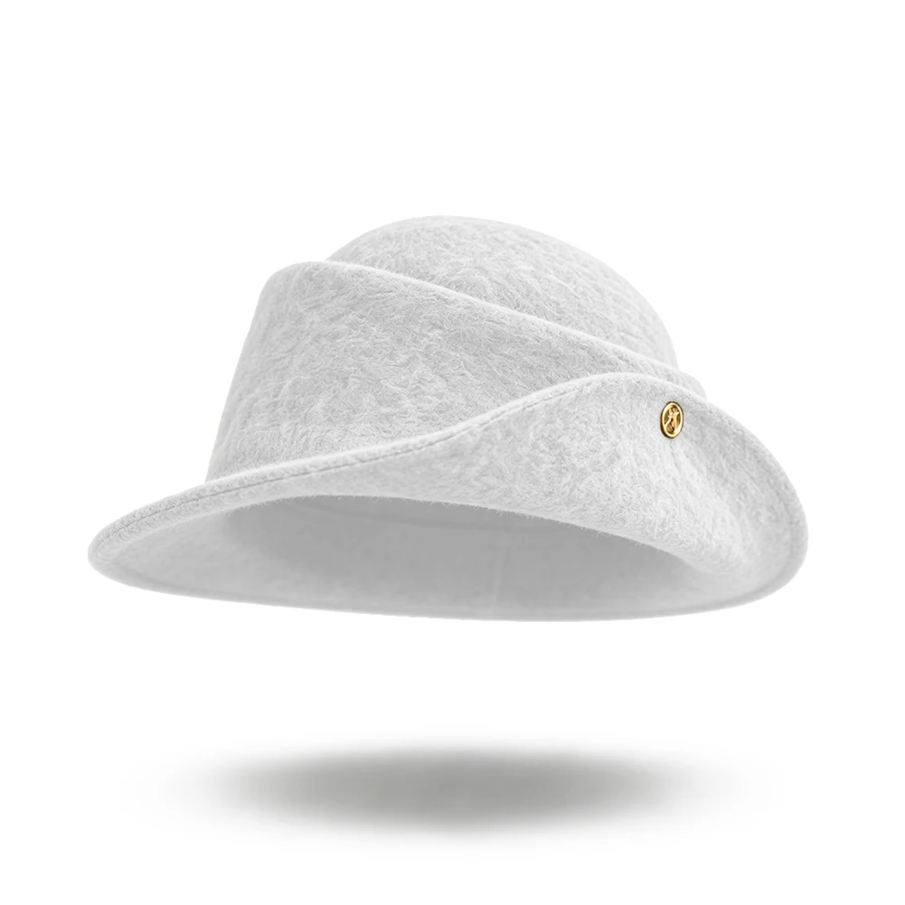 Wool Blend Fisherman Hat for Women with Flip Brim and Wide Brim Design for Cold Season Wear and Artistic Visual Appeal