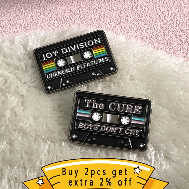 90's Vintage Tape Enamel Pin Nostalgic Music LGBT Brooches For Bag Clothes Lapel Pin Badge Party Jewelry Gift Musician Friends