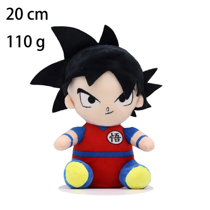 20cm Dragon Ball Japan Anime Plush Toys Super Saiyan Goku Vegeta Picollo Trunks Gohan Cartoon Figure Stuffed Dolls Child Gifts