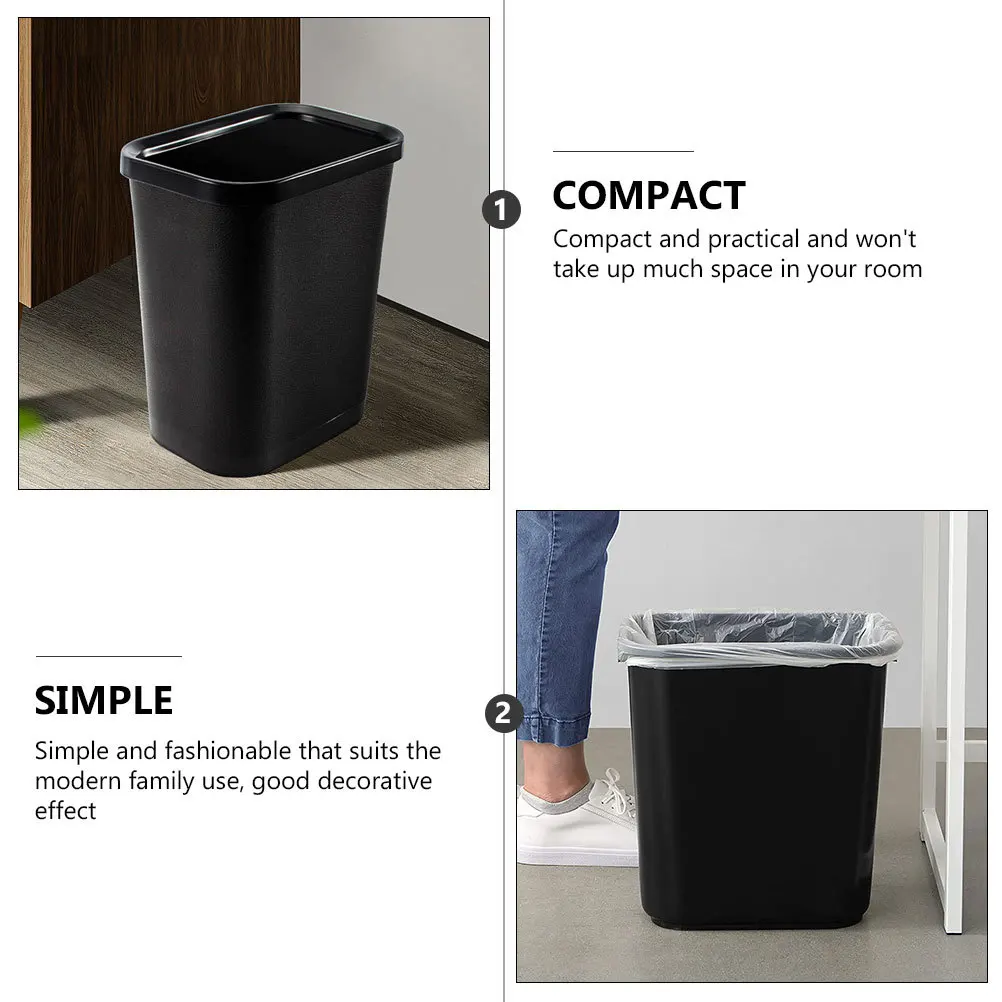 

1Pcs Flame Resistant Plastic Waste Container Sturdy Garbage Storage Bin Multifunctional Office Trash Can Household Use