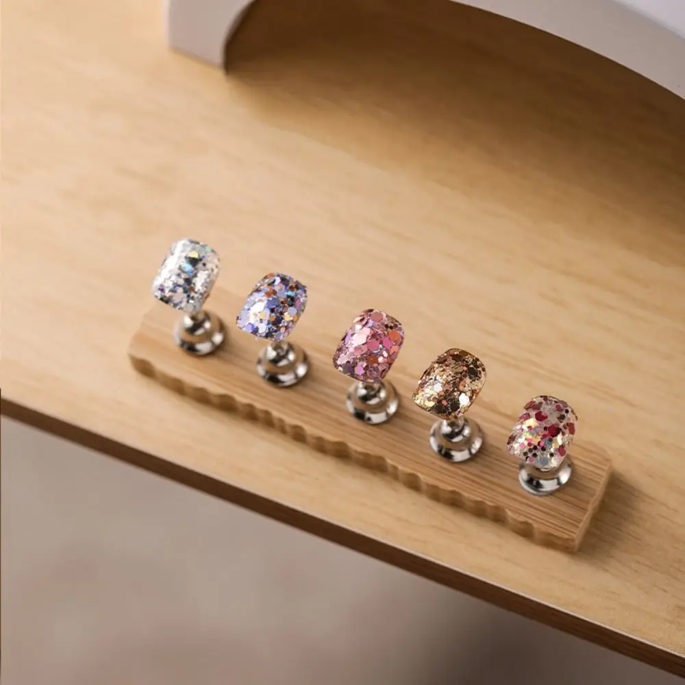 Nail Art Practice Magnetic Nail Holder INS Wooden False Nail Tip Holder Minimalist Nail Showing Nail Display Stand