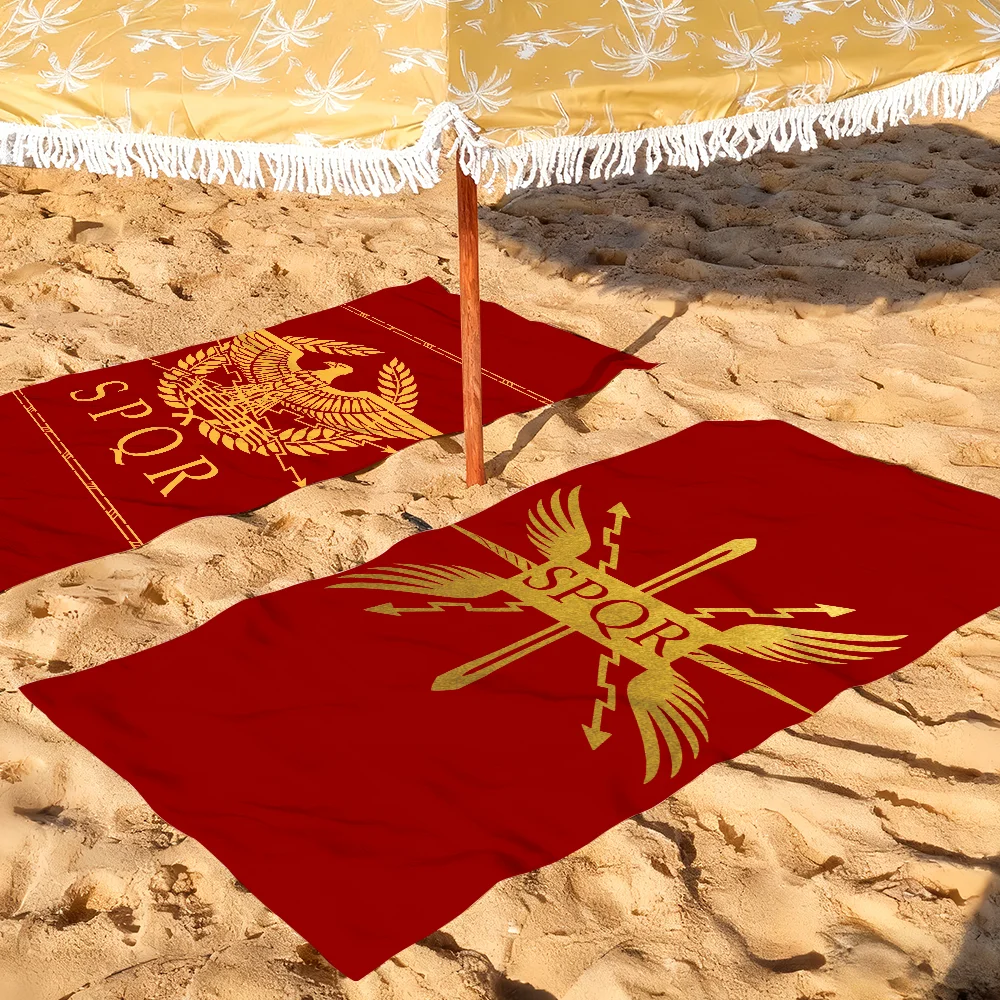 SPQR Gold Imperial Eagle Rome Towel Quick Dry Soft Yoga Swimming Fitness Mountain Climbing Large Beach Towels