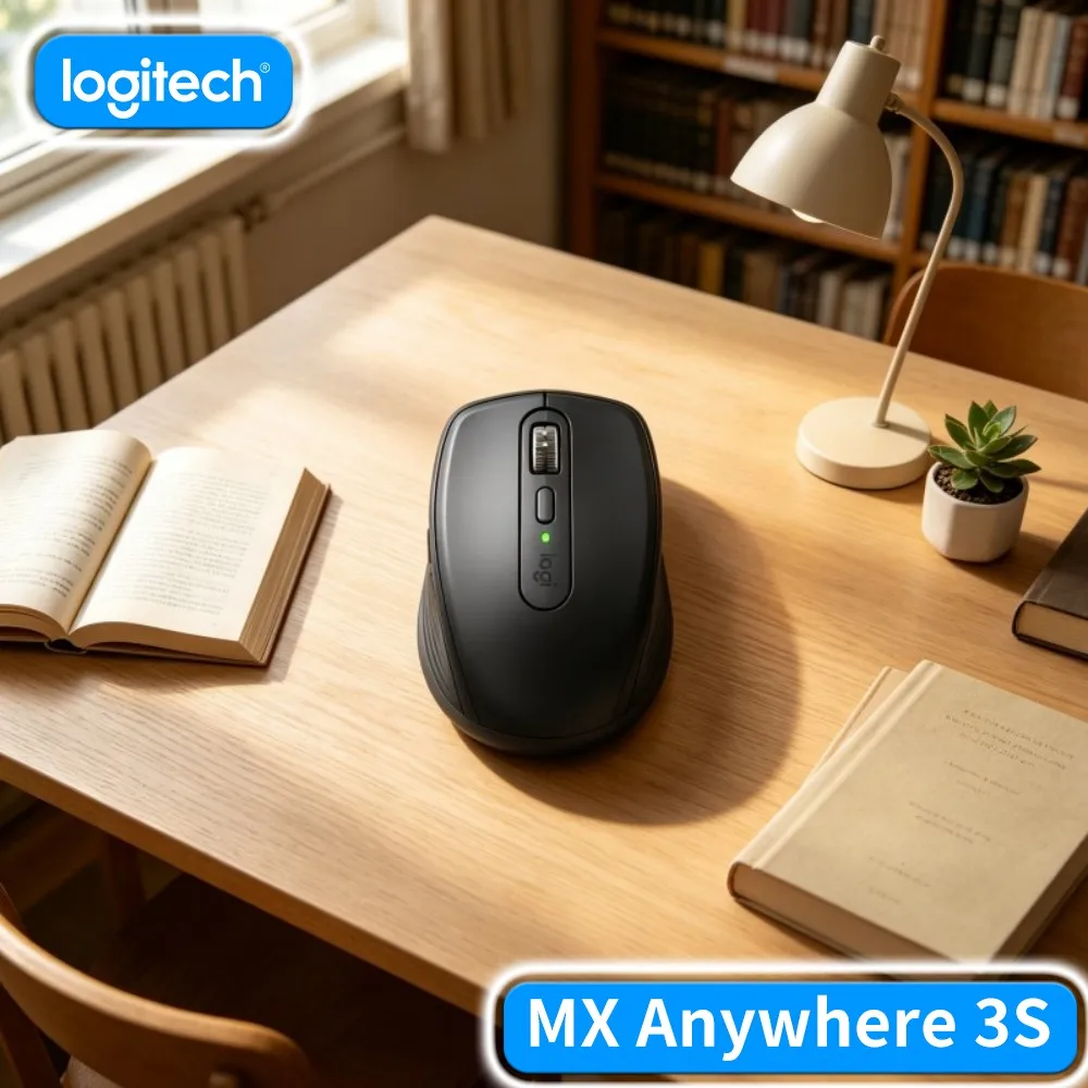 Logitech MX Anywhere 3S Master Compact Mouse 8K Dpi Sensor Usb C Fast Charge Quiet Click For Remote Office Travel