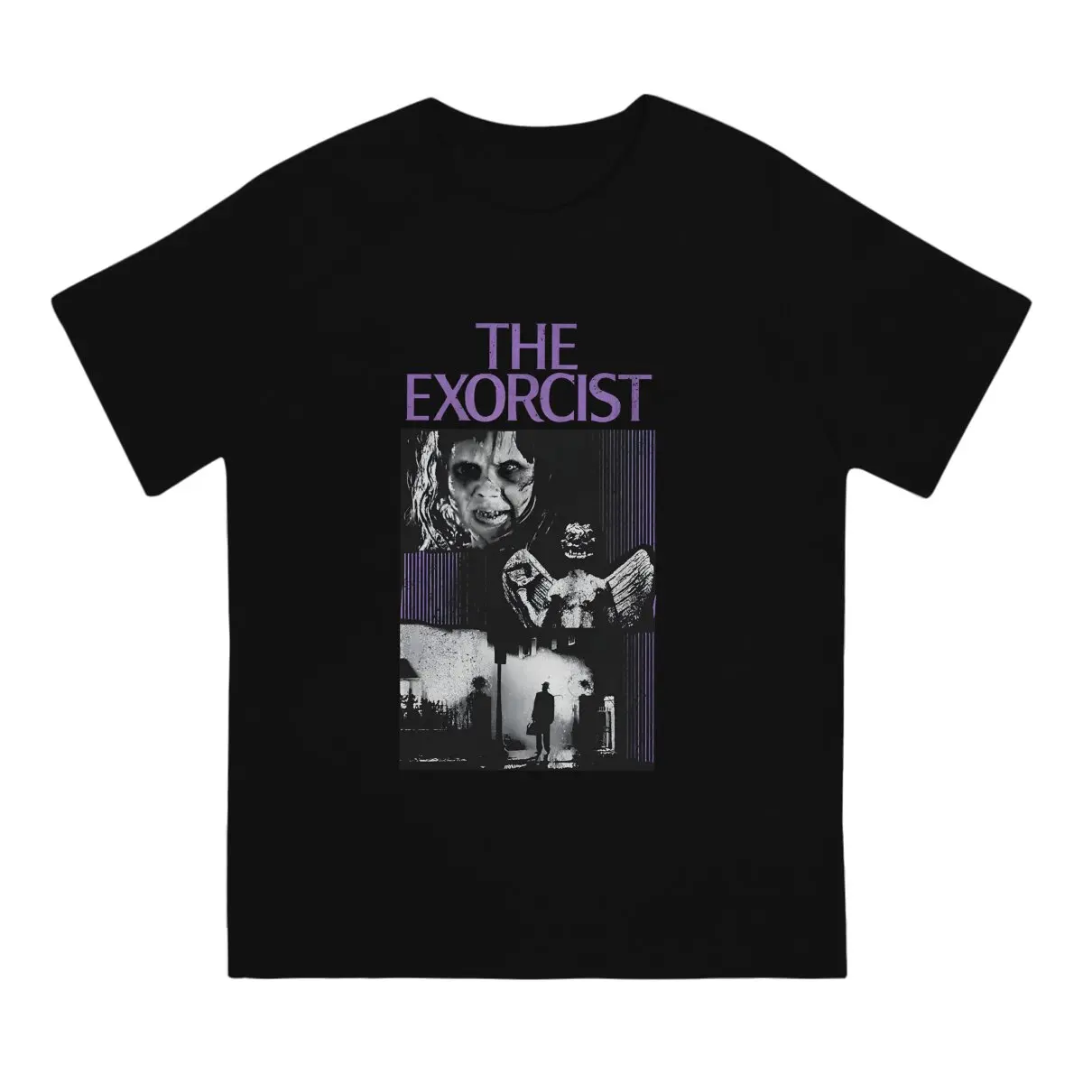 Afraid Men's T Shirts T-The Exorcist Vintage Tee Shirt Short Sleeve Crew Neck T-Shirts Cotton Gift Idea Clothes