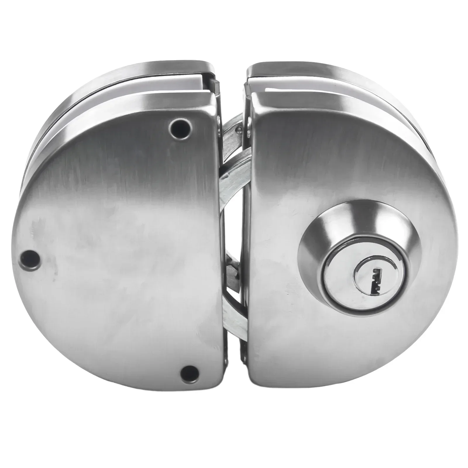 Double Bolt Stainless Steel Glass Door Lock with Sliding Control for Frameless Toughened Glass Doors with Key Locking System
