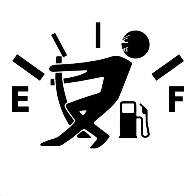 High Gas Consumption Decal Fuel Gage Empty Stickers Funny JDM Car Stickers Waterproof and Sunscreen Cover Scratches PVC 13cm*9cm