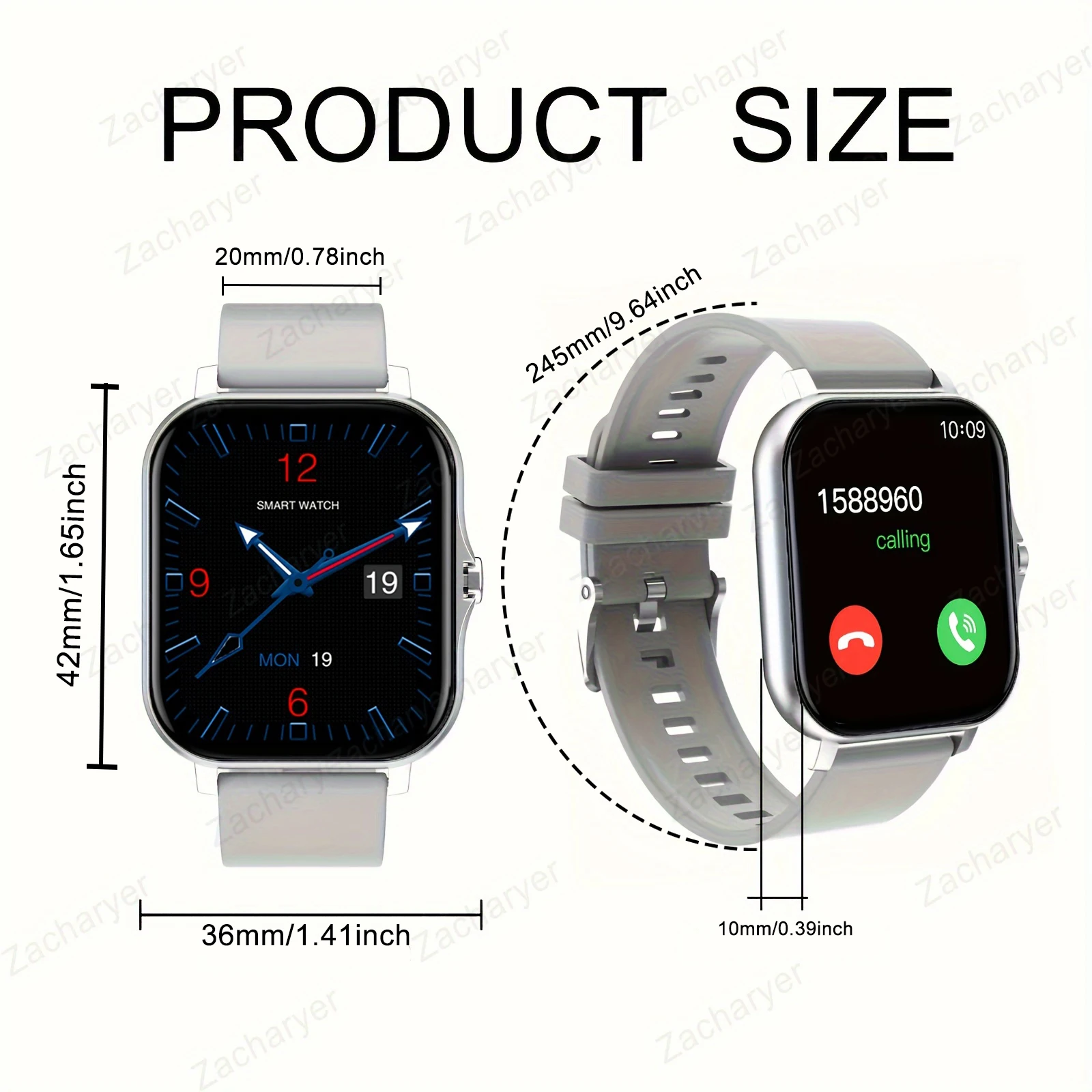 Multi-Sport Mode Smartwatch, Sedentary Reminder, Weather Forecast, Message Notification, Compatible with Android & iPhones