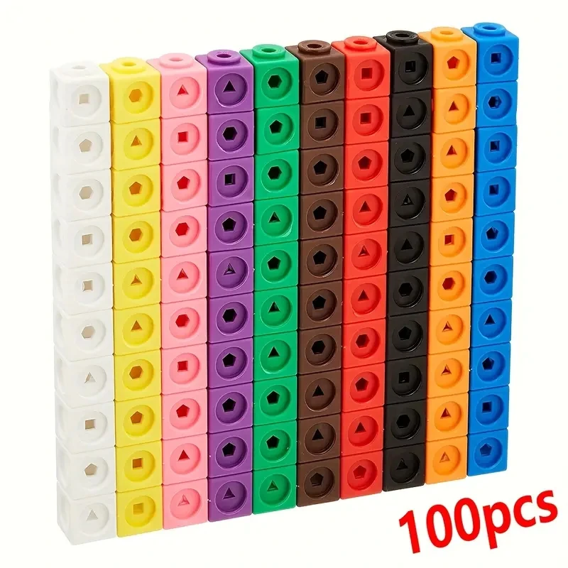 Math link Cubes Set of 100 Cubes  Math Manipulatives and Cubes for Kids Ages 5+ Back to School  Preschool Classroom Supplies