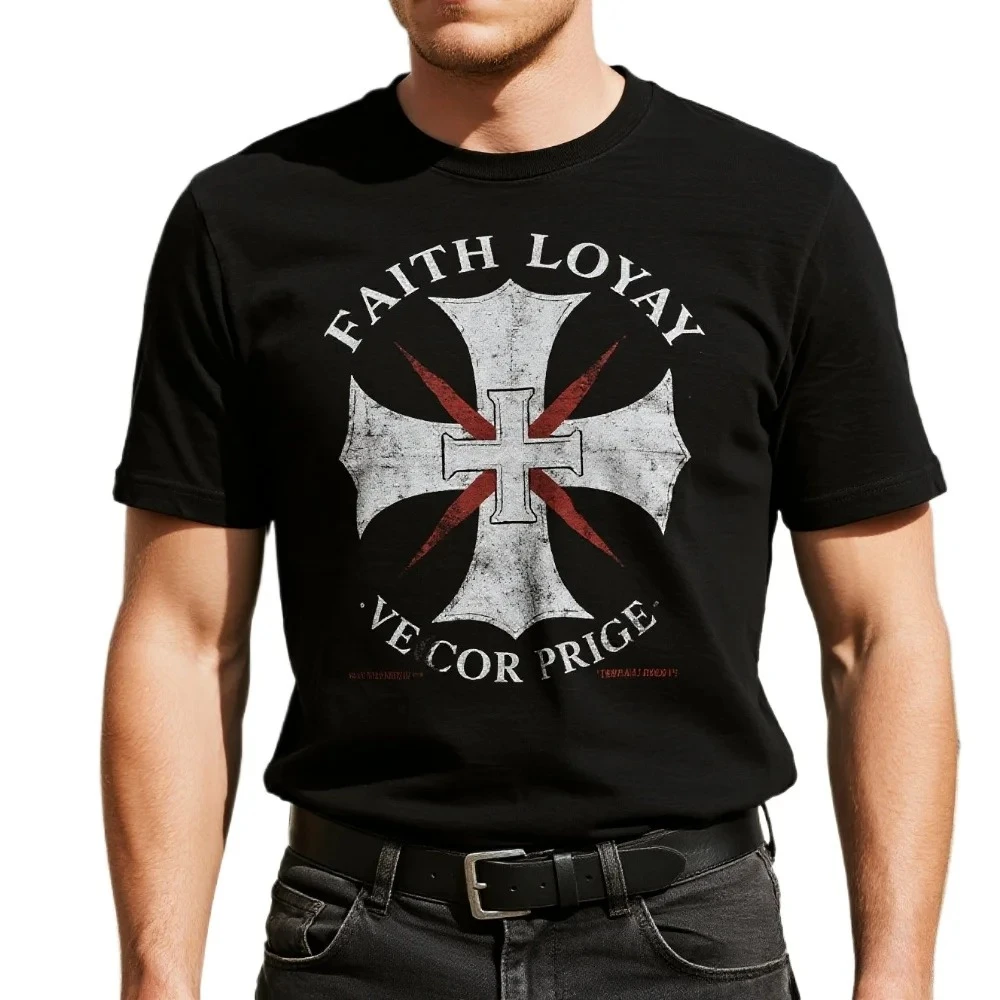Faith Loyal Victory Pride Crusader Knights Templar T-Shirt 100% Cotton O-Neck Summer Short Sleeve Casual Mens T-shirt Size S-3XL
