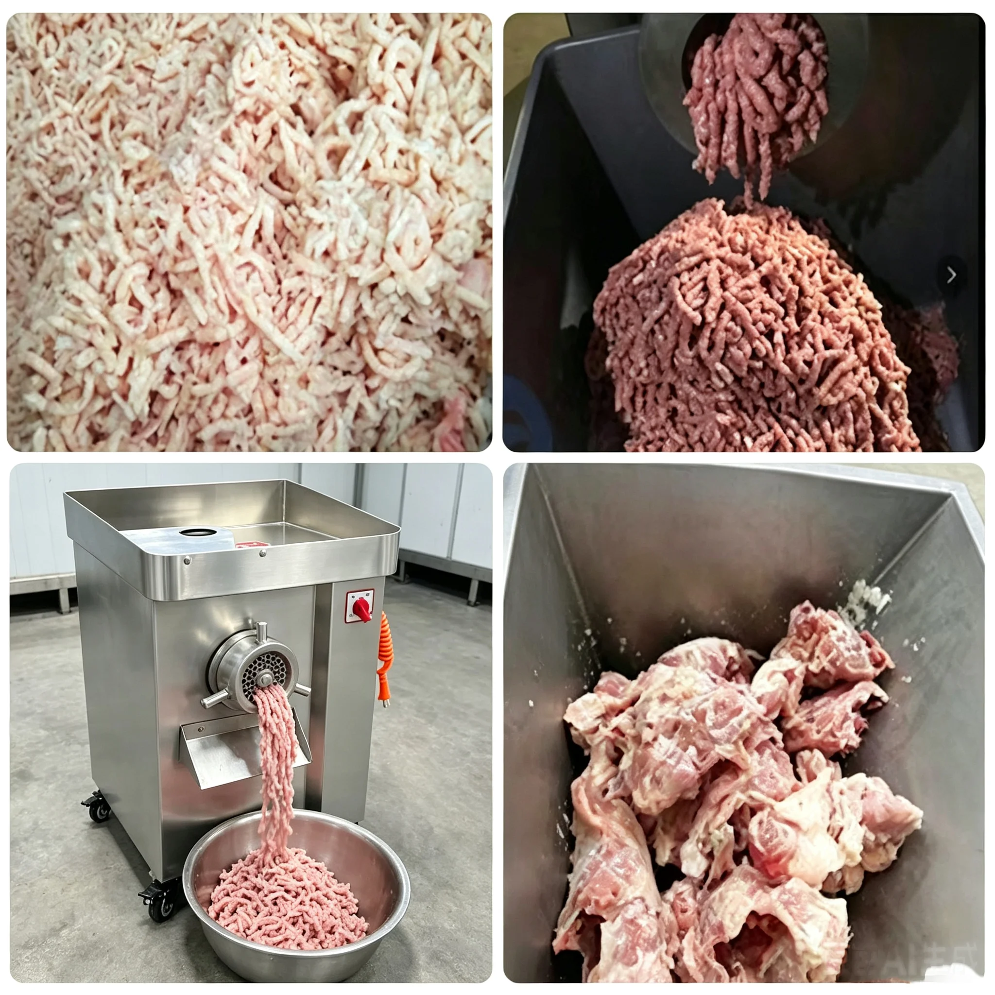 New Electric Stainless Steel Industrial Meat Grinder Adjustable Grinding Size High Capacity Automatic Operation for Commercial