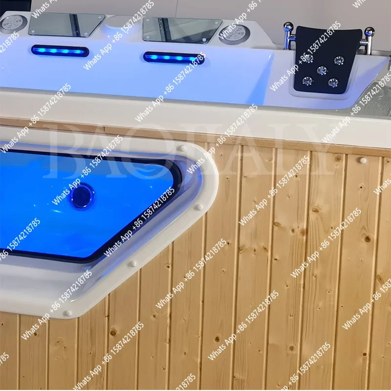 X30 Multi-person Massage Large Bathtub Outdoor Acrylic Constant Temperature Heating Surf Massage Bath Hot Spring Bath Manufactu