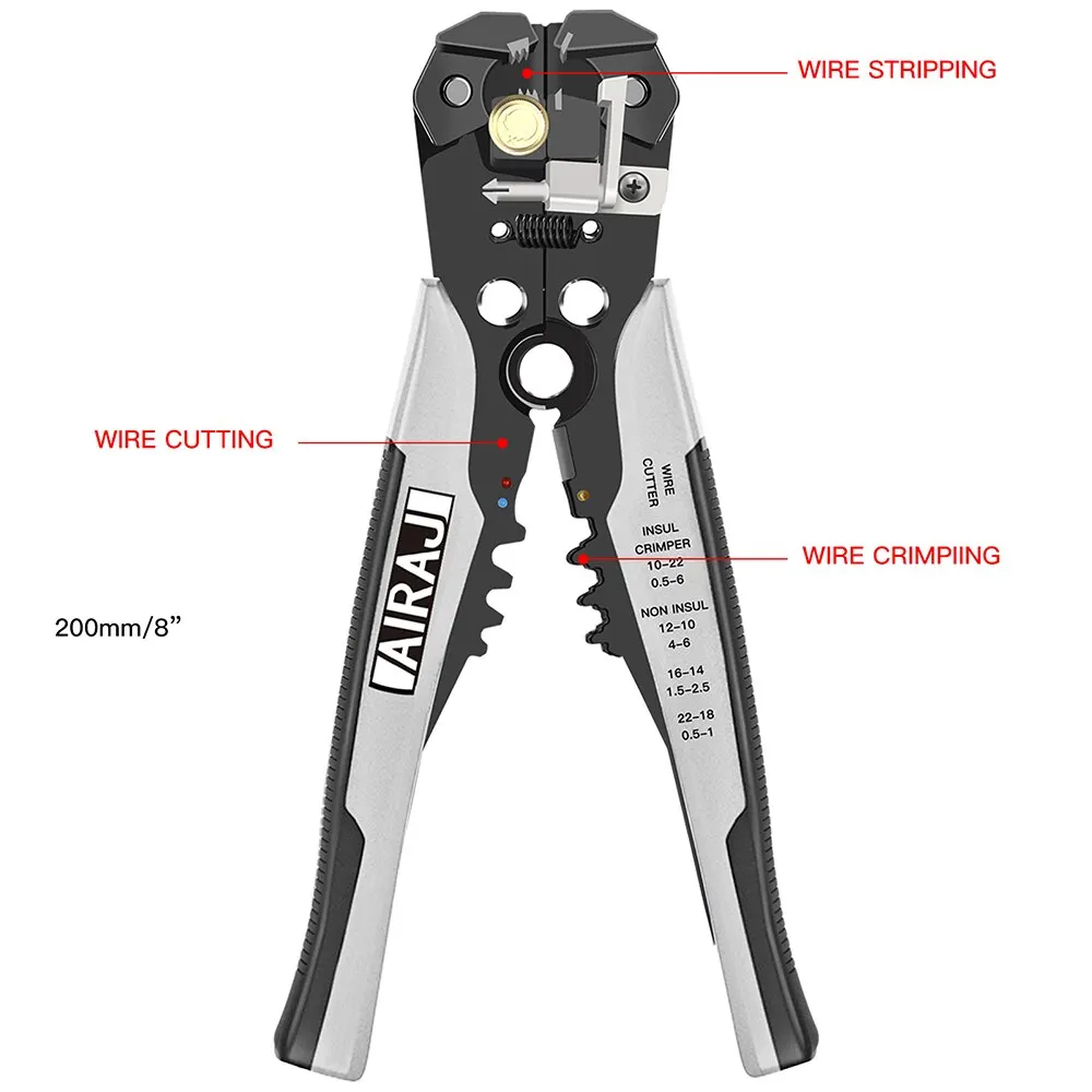 AIRAJ Multifonctionnel Universel Fil Pinces À Dénuder Professionnel Électricien Anti Slip Entretien Durable Matériel Outil