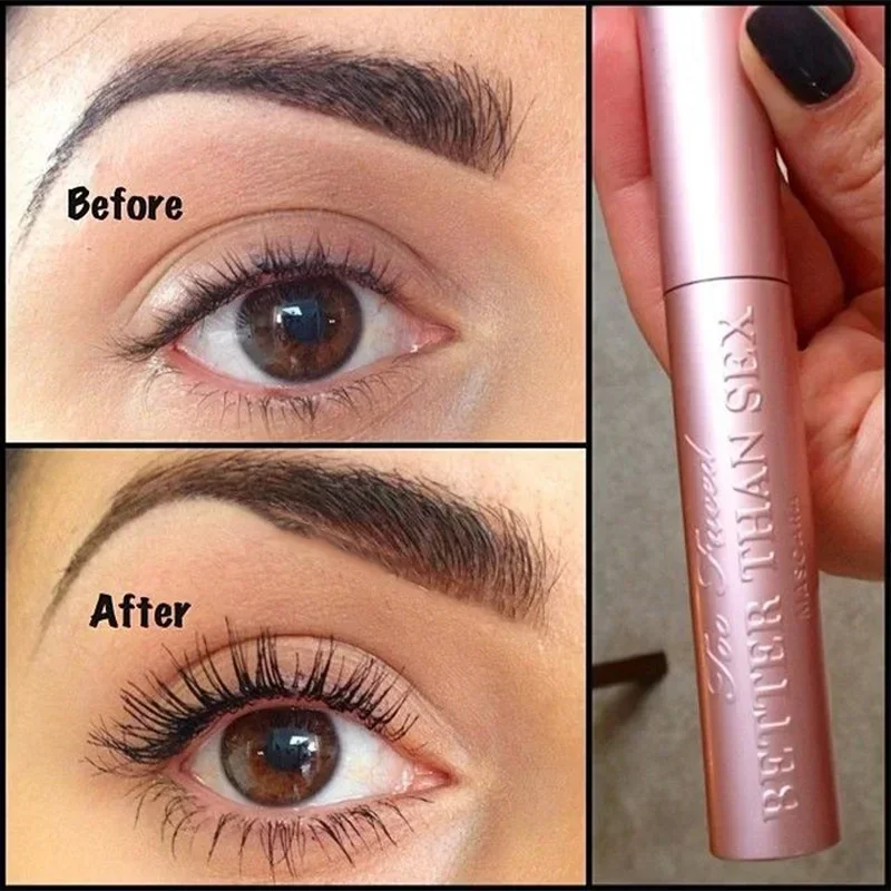 Mejor que el rímel sexual, maquillaje de ojos grandes, nutre, impermeable, a prueba de sudor, volumen largo, rosa, aluminio, maquillaje suave, 8ml