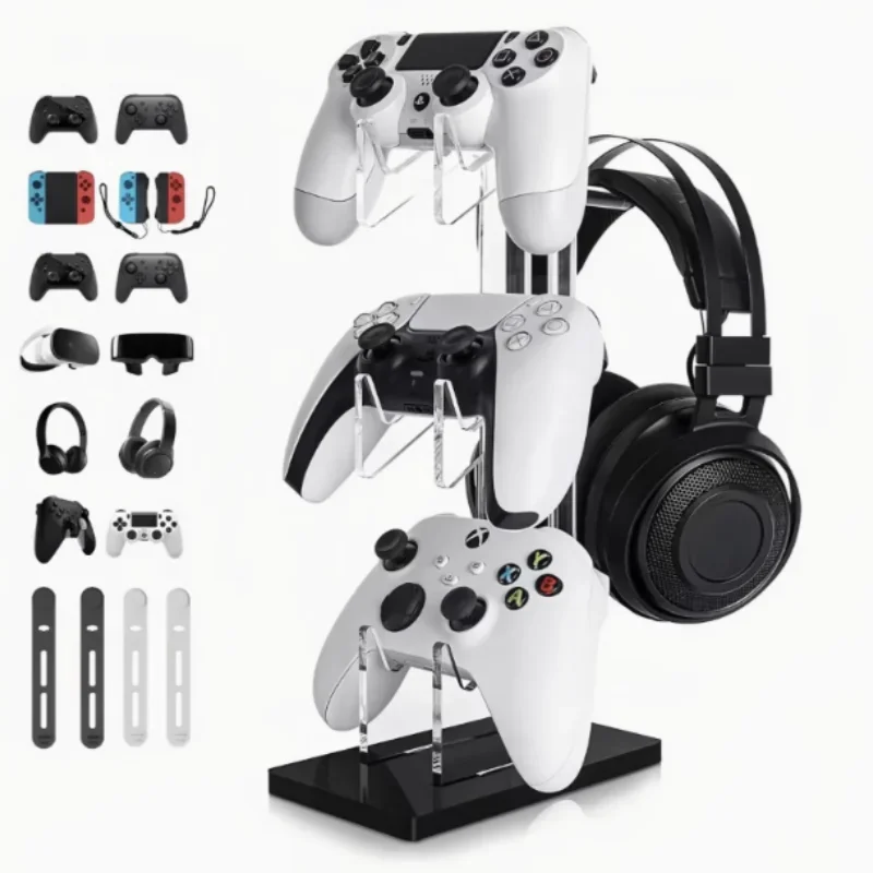 Desktop Display Holder Headphone 3-layer Illuminated Game Controller Display Stand for Controller Rack Headphone Stand Holder