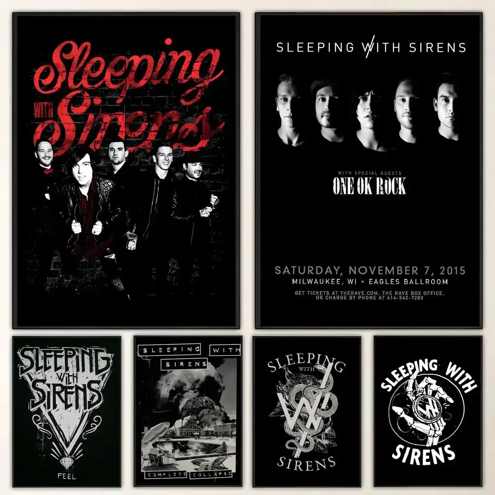 Band Sleeping With Sirens Poster HD Art Waterproof Sticky Wall Home Decoration Aesthetic