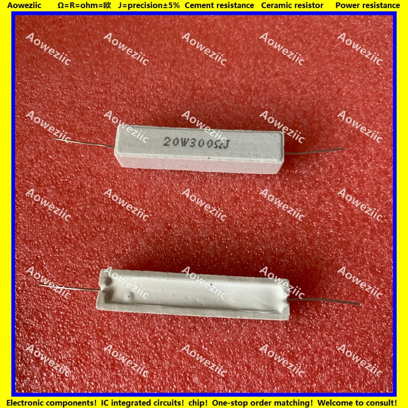 10Pcs 20W 62R 68R 75RJ 82R 100ΩJ 120R 150R 180R 200R 220R 240R 250R 270R 300R 330RJ OHM vertikale Zement Widerstand ± 5% RX27-5 SQP