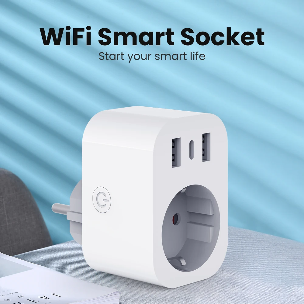 MIUCDA Tuya WiFi Smart Plug, telecomando APP con controllo di alimentazione temporizzazione controllo vocale Smart Home funziona con Alexa Google