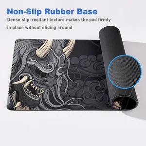 Almohadilla de mouse gris japonés del diablo de la computadora de bloqueo de la computadora portátil portátil portátil oni mousepad hd impresión sin deslizamiento alfombra de goma de goma 10 mejores ventas de ratón de ratón gris - №8