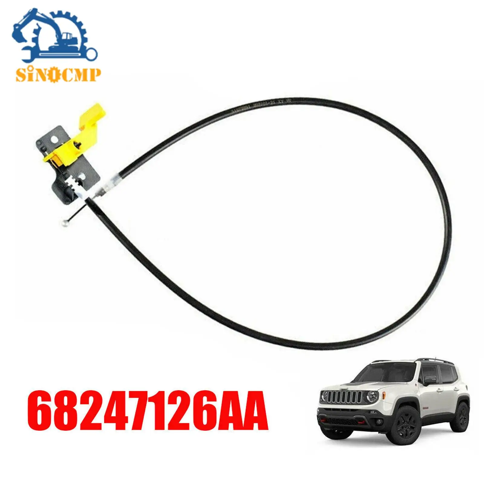 1Pcs Hood Release Cable Replacement 68247126AA For Jeep Renegade 80th Anniversary, Islander, Jeepster Car Accessories