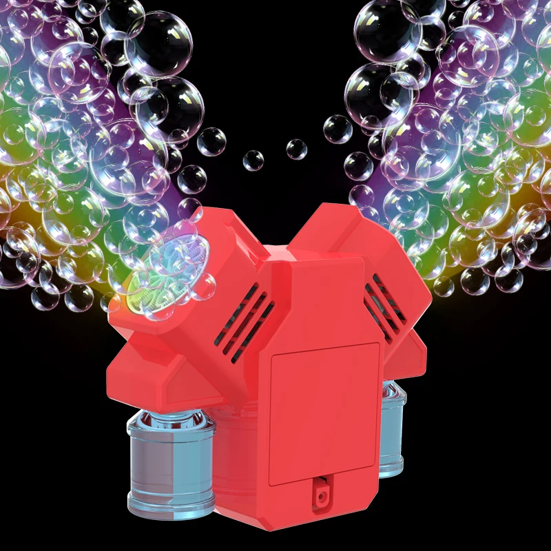回転バブルおもちゃライトダブルヘッドバブル子供のおもちゃ屋外ゲーム親子プレイバッテリーなしバブル水