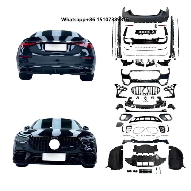 

Body Kit for S-Class W223 2020-2024 Upgrade to S63 Front and Rear Bumper Wing Panel Grating Exhaust Pipe Car Parts