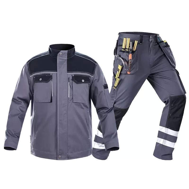 Working Pants Men Workwear Uniform Coat Work Clothing Sets Jackets Pants Long Sleeve Factory Repair Mechanical Protection Hi Vis