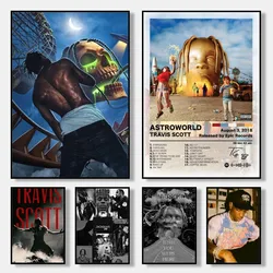 Hip Hop Singer Travis Scott AstroworldJackboys Music Album Cover Poster Canvas Painting Rapper Wall Pictures Home Decoration Pos