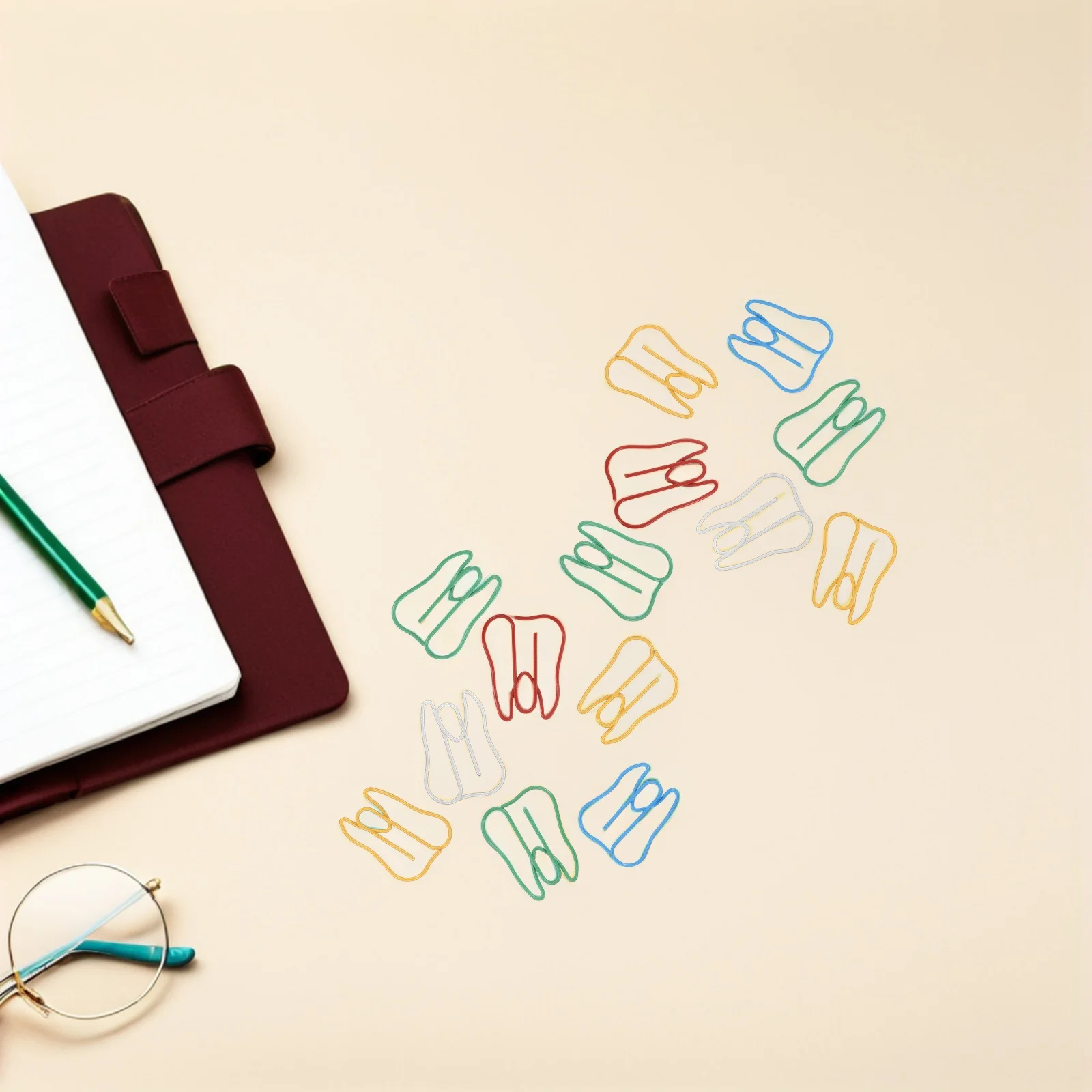 100Pcs Tooth Shaped Metal Paper Clips Creative Fun Clips for Office School Documents Bookmarks Paper Clip Holder