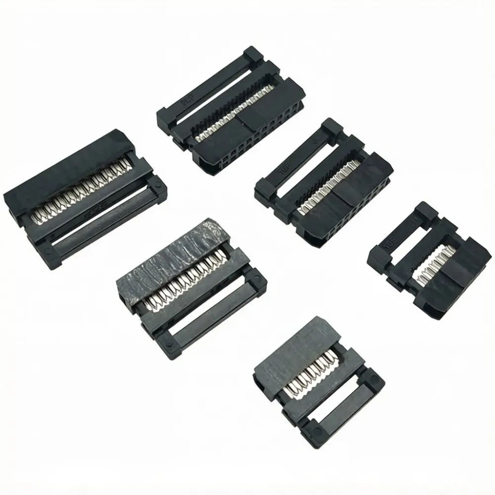 

5Pcs 2.0MM Pitch FC 6/8/10/12/14/16/20/24/26/30/34/40 Pin Female IDC Socket Crimping Connector Ribbon Cable Socket