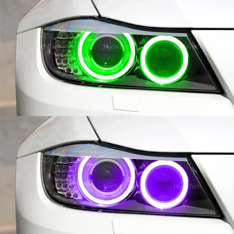 16-Color RGB Cotton LED Angel Eye Rings Daytime Light for BMW 3 Series E91 E90 LCI 2009-2012 Xenon headlights Accessories