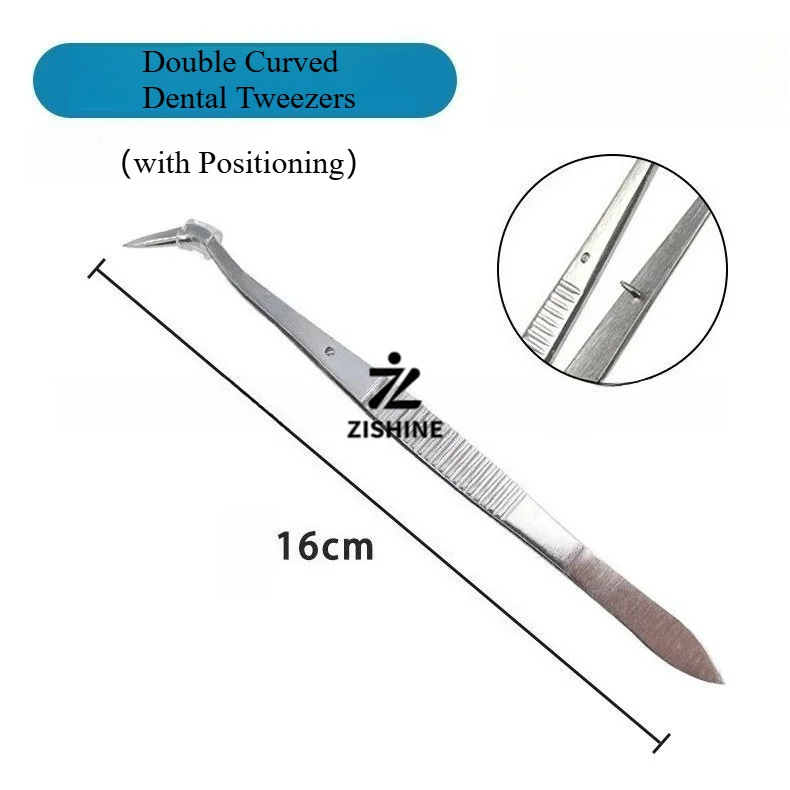 Dental Stainless Steel Tweezers (Thickened, Single/Double Bend) – Cotton Ball Forceps & Dental Examination Accessory