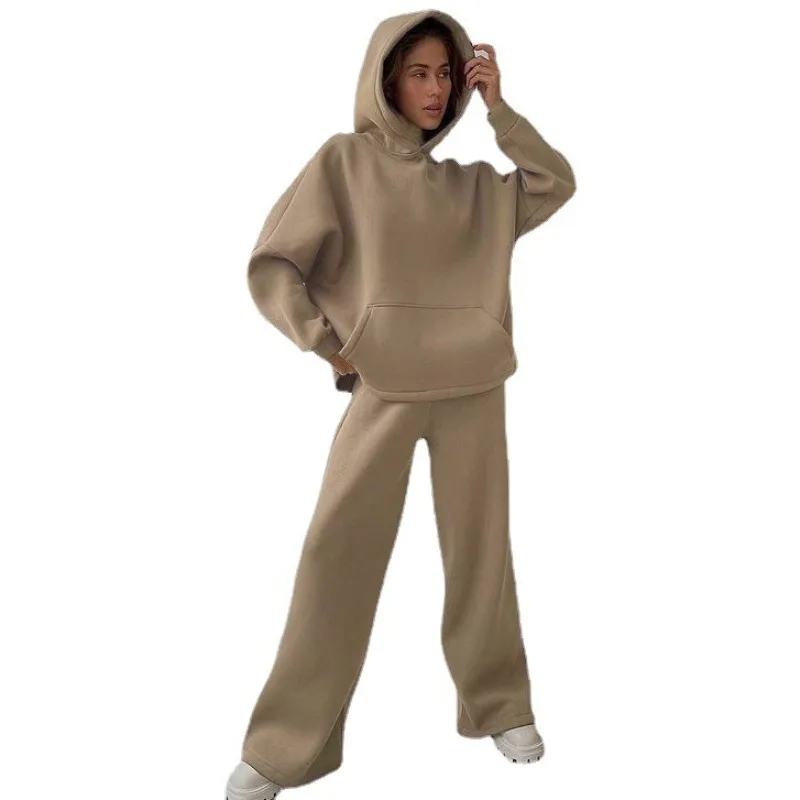 Foreign  Spring and Autumn New Fashion Casual Suit, Europe and The United States Loose Long-sleeved Wide-leg Pants Two-piece Set