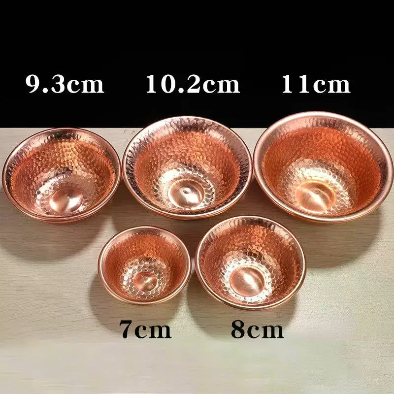 Bol à eau en cuivre rouge fait main, texture martelée, plusieurs tailles, résistant à la chaleur, pour autel, rituels spirituels, décoration intérieure