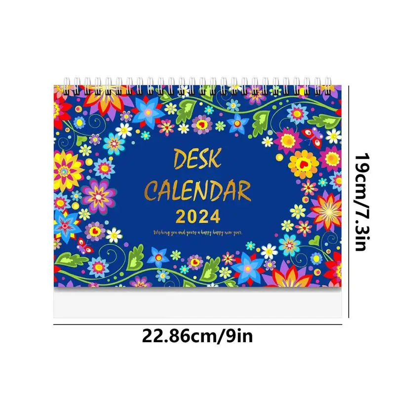 Calendário de Mesa de Papel Perfurado, Acessórios Estéticos, 2 em 1, 2024, janeiro de 2024, dezembro de 2024