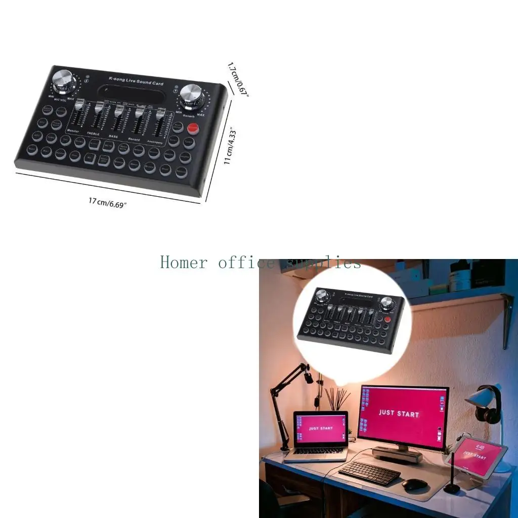 Dispositivo efectos sonido mezclador cambiador voz K43B compatible con //Box/Computadora/Teléfono/para