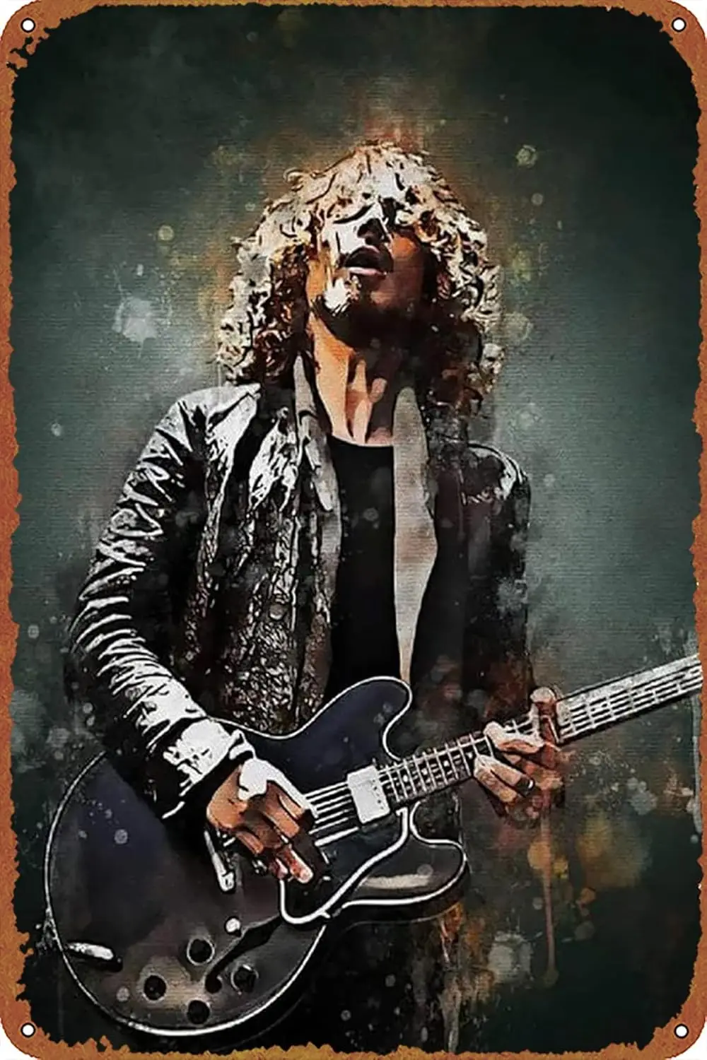 CHRIS CORNELL Póster musical, letrero de chapa de metal, letrero de pared retro, adecuado para cafetería, bar, decoración de pared de bar, 20,32 x 30,48 cm