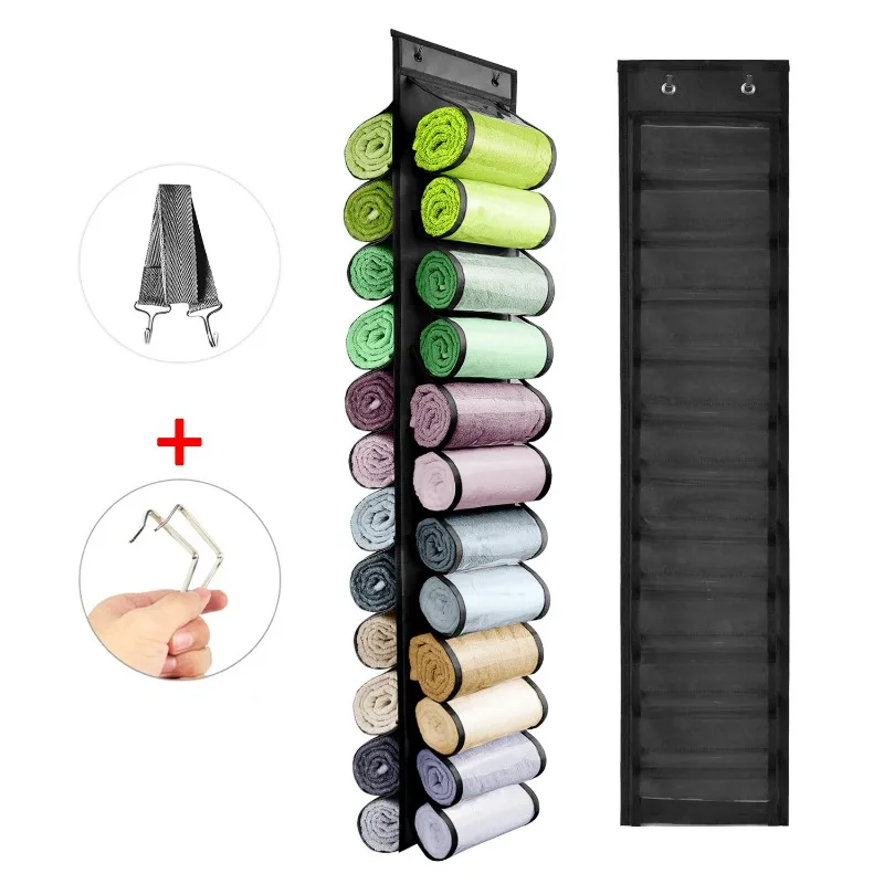 Double-sided 24-panel Hanging Storage Yoga Pants Towel Closet Transparent Underwear Storage Hanging Bag