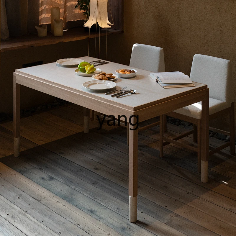 

YHM square table rock slab solid wood dining table household modern simple high-end small apartment
