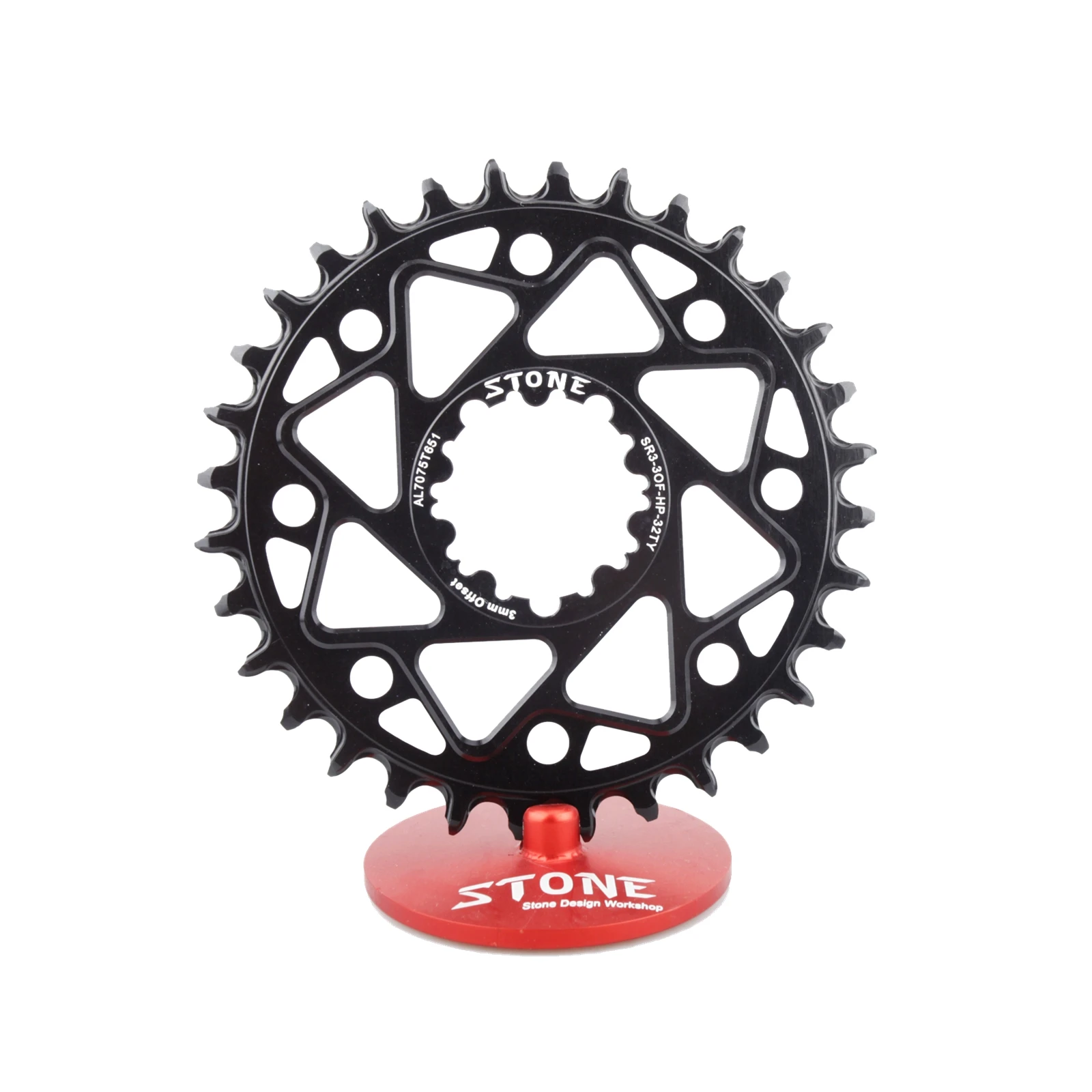 Stone Bike Chainring with Chainring Guard Round 3mm Offset Direct Mount for Sram DUB GX Eagle X9 X0 XX1 X01 30t 32 34t 36T